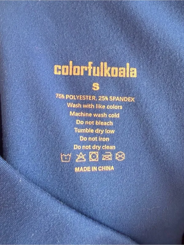 Colorfulkoala Buttery Soft High Waisted Full Length 7/8 Leggings Royal Blue S - Image 3