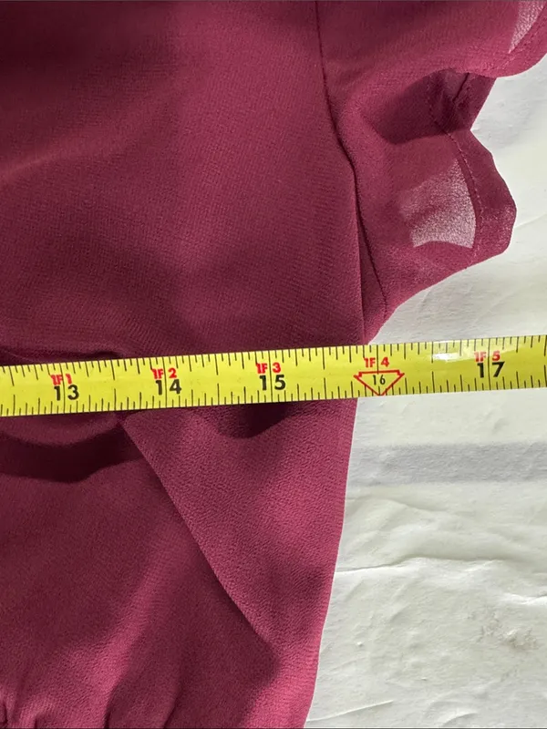 Lulus Lost in the Moment Burgundy Maxi Dress side slit S flutter sleeve bridesmaid - Image 13