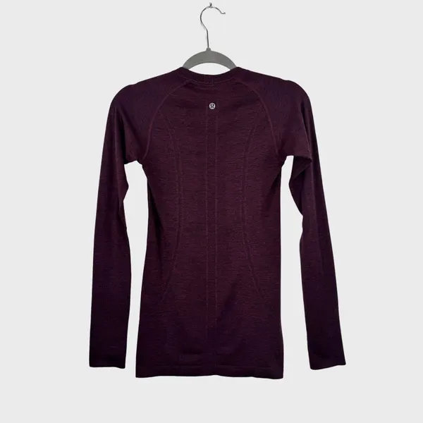 Lululemon Womens Top Purple Swiftly Tech Long Sleeve Crew Tee Stretch Size 4 - Image 3