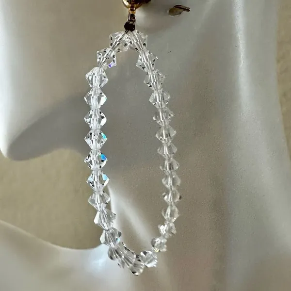Clear crystal drop earrings - Image 6