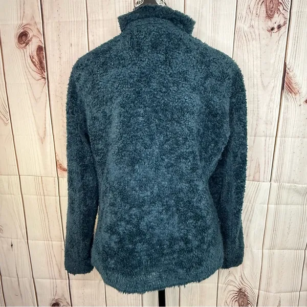 Pendleton sherpa zip up plaid mid weight soft fleece collared sweater jacket - Image 4