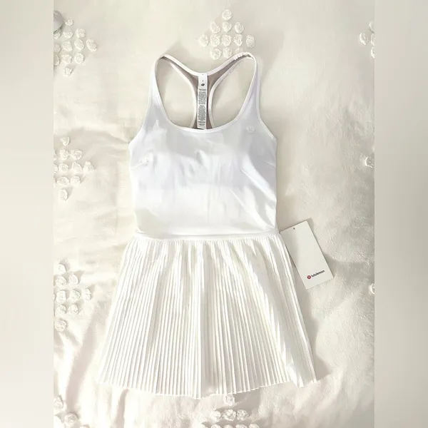 Lululemon NWT Scoop-Neck Pleated Linerless Tennis Dress - White - 2 - Image 7
