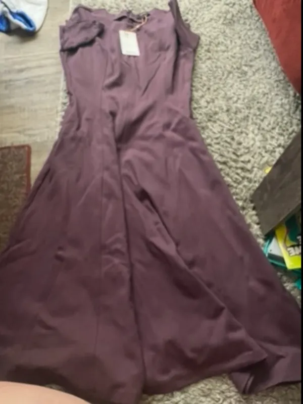 NWT Quince Classic‎ Purple Ultra-Stretch Ponte Short Sleeve Midi Dress Sz S - Image 13