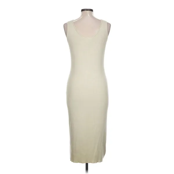 Anthropologie Saturday Sunday Ribbed Knit Midi Tank Dress Large Cream Bodycon - Image 2
