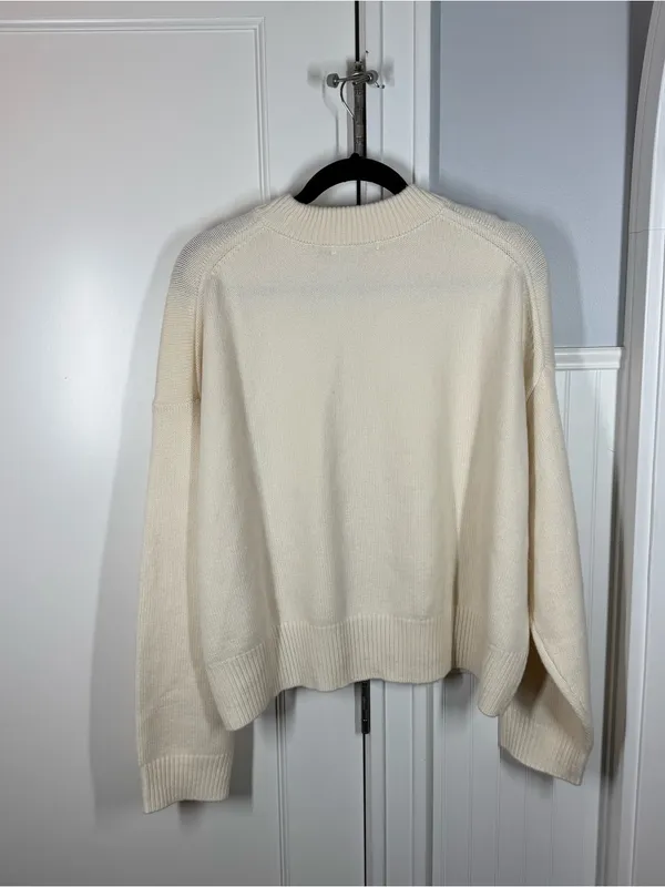 Madewell‎ SoftWool Boxy Crewneck Sweater size XL NT602 NEW heather cloud - Image 6