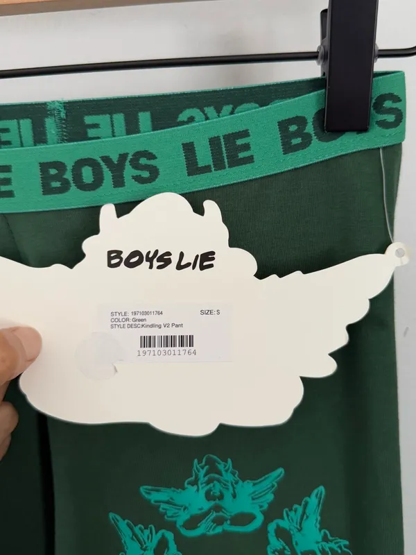 Boys Lie Small NEW Kindling V2 Pants Green Bootcut Lounge Comfy Angels Coquette - Image 4