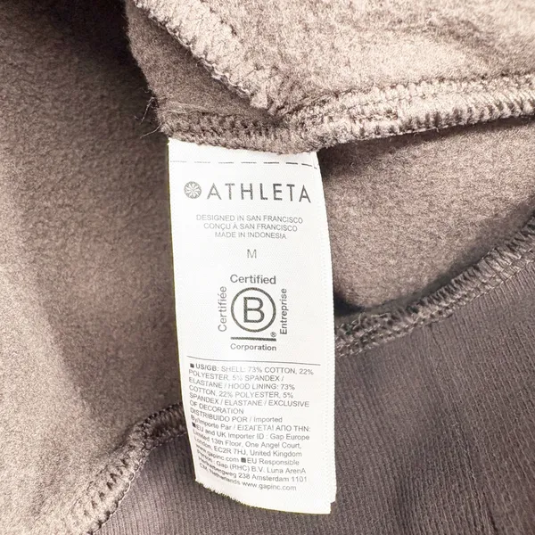 Athleta Womens Forever Fleece‎ Brown 1/2 Zip Athleisure Lounge Hoodie Size M - Image 6