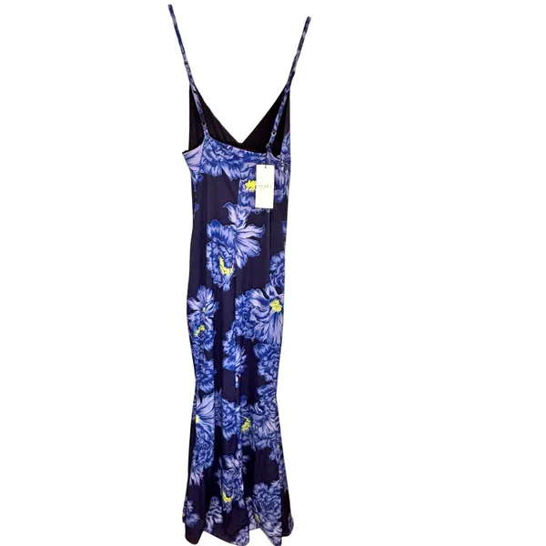 Club L London NWT Blue Floral Print Plunge Neck Maxi Dress - size 6 - Image 2