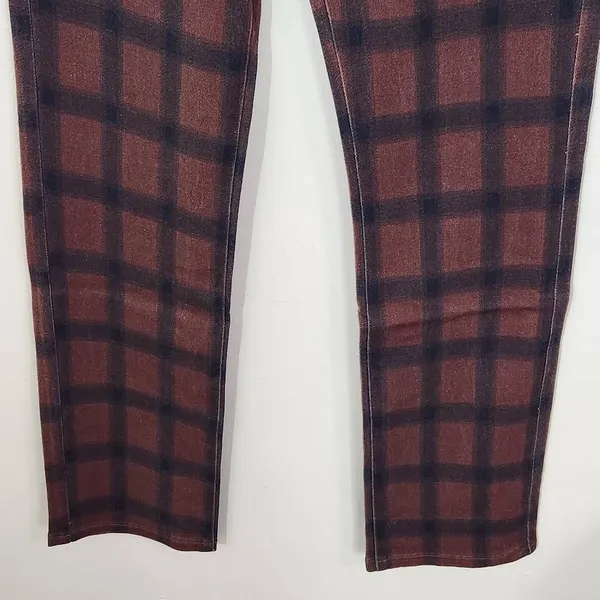 WeWoreWhat Women's Navy and Brown Plaid Jeans Size 27 NWT Icon Jeans Plaid - Image 5