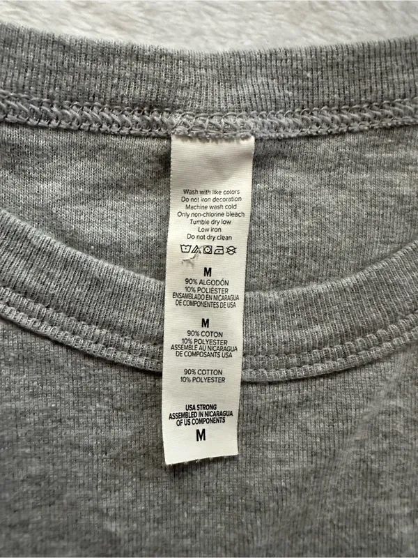 Gray Crop Tank Top Gray Size Medium Sleeveless Cropped Basic USA Strong - Image 4