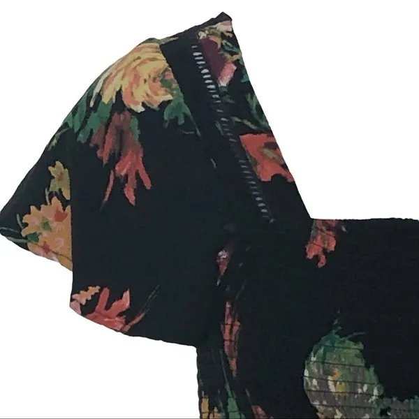 Band of Gypsies Floral Smocked Mini Dress S Western Romance Festival Boho - Image 10