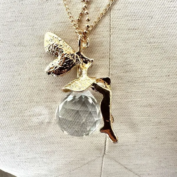 Fairy on crystal ball pendant necklace - Image 5
