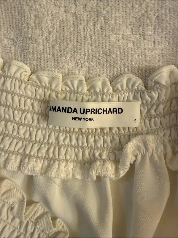 Amanda Uprichard white Off-Shoulder Smocked Mini Dress - Image 4