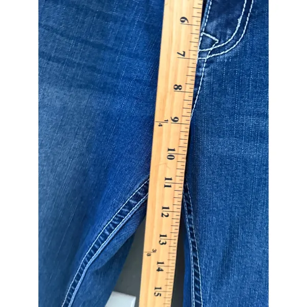 Cedar Rose Womens Blue Embellished Bootcut Jeans 32 Rhinestone Pockets‎ Denim - Image 6