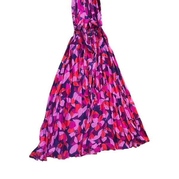 Abel the Label Charlotte Floral Halter Maxi Dress Pink Red Boho | M - Image 8