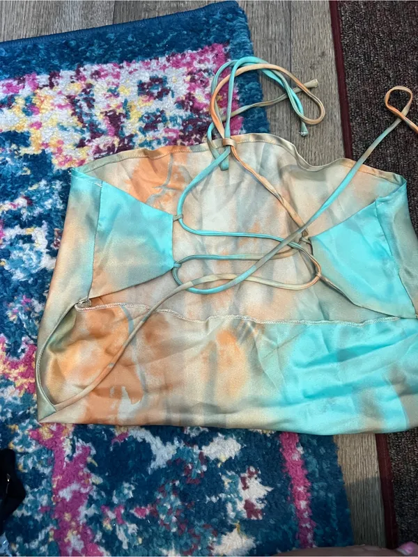 12th tribe satin tie dye top size small - Image 7