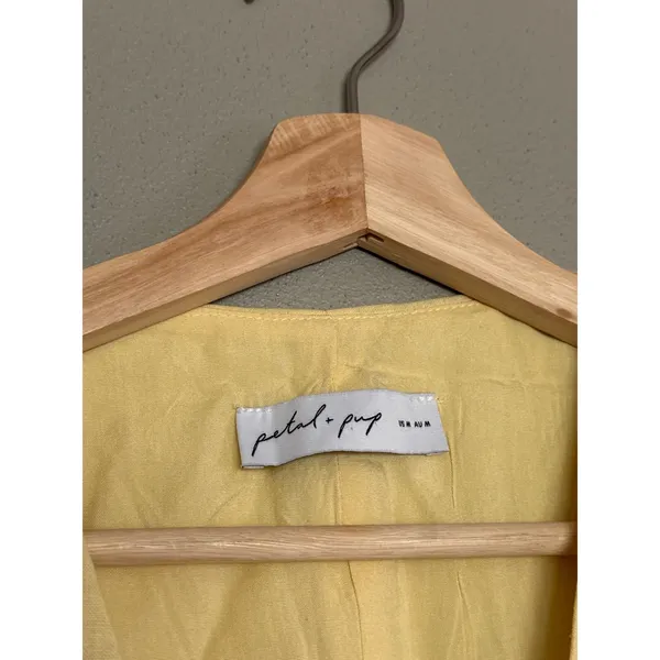 PETAL + PUP Meara Tie Front Vest Top Yellow Size Medium - Image 5