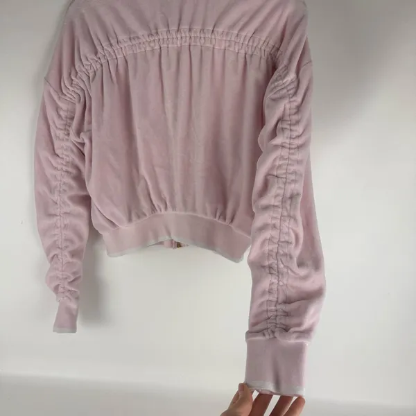 Juicy Couture Black Label Baby Pink Velour Zip Bomber - Image 3