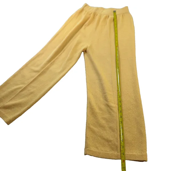Vintage Gondine USA Knit Pantsuit Set Cardigan Wide Leg Pants Women's - Image 13