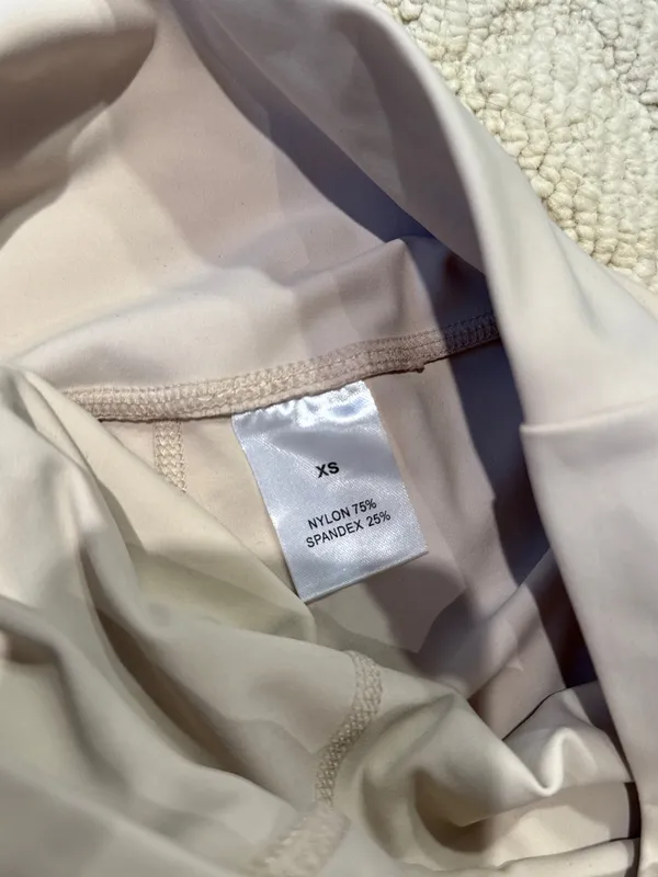 Cream V Waist Flare Yoga Pants High Rise - Image 4