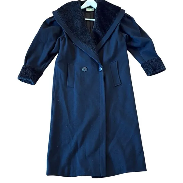 Fashion By Jill black 1970’s Vintage Union maker tag wool peacoat - Image 2