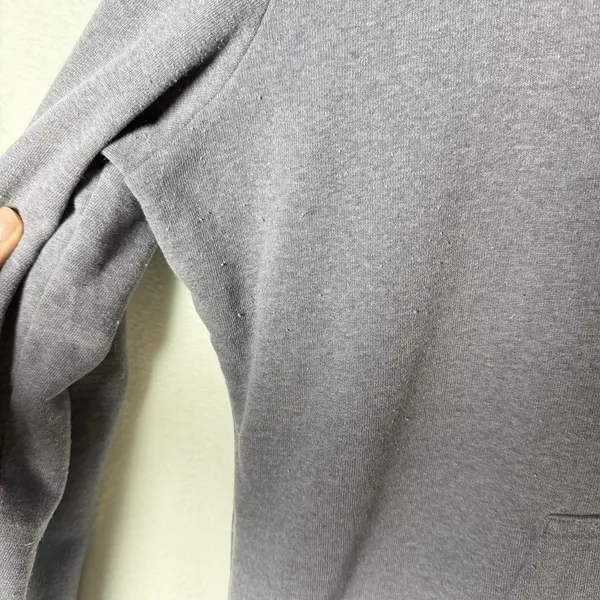 The North Face Gray Pink Fleece Graphic Print Pullover Hoodie Women’s size XL - Image 4
