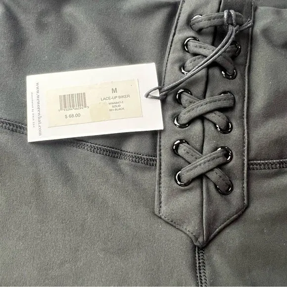 WeWoreWhat Lace Up High‎ Rise Biker Shorts Black Size Medium - Image 12
