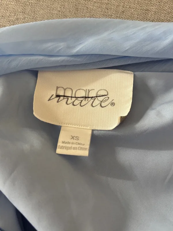 Mare Mare Cowl Neck Sheer Hem Dress Blue Size XS - Image 4