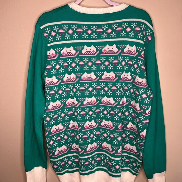 Keyboard Cat Merch‎ Graphic Novelty Print Multicolored Crew Neck Warm Sweater - Image 9