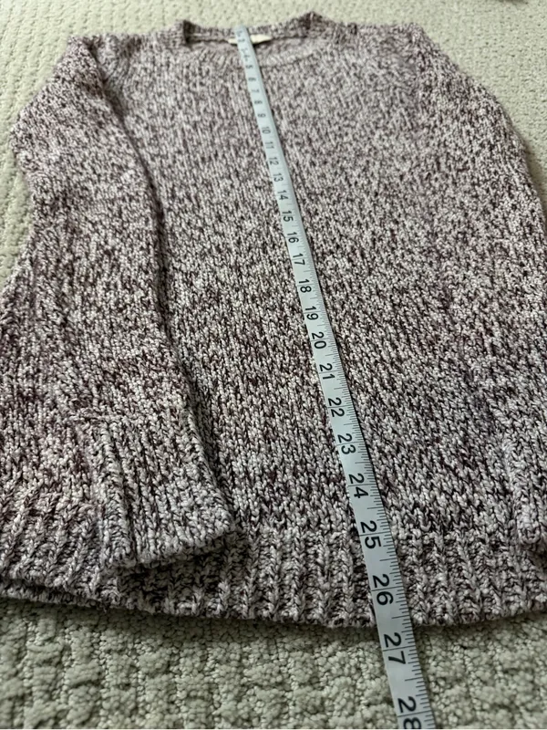 LOFT Marled Knit Crewneck Sweater Women's XS Brown Cream Cotton Blend - Image 4