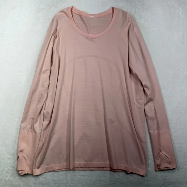 Lululemon Size 16 Swiftly Tech Long Sleeve 2.0 Pink Mist Activewear Top W3DFKS - Image 3