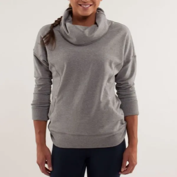 Lululemon Gray Rest Day Long Sleeve Cowl Neck Sweatshirt Top L - Image 8