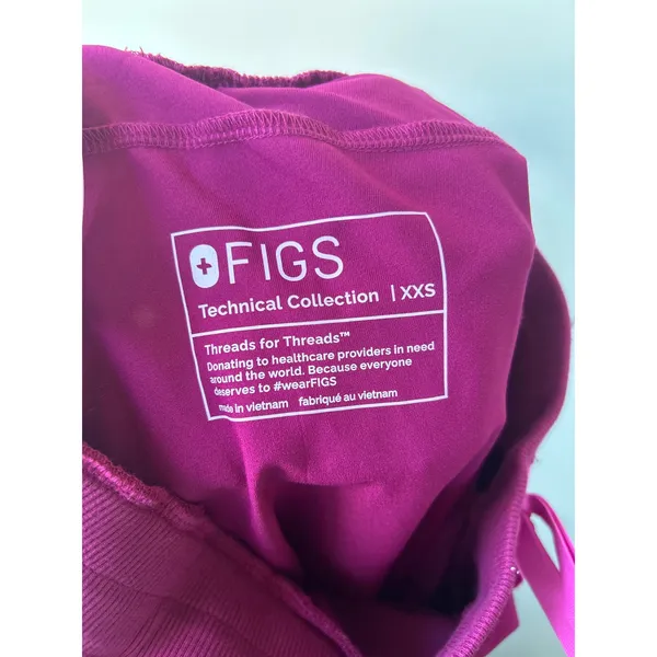 Figs Boston Slim Jogger Scrub Pants in Dark Magenta Size XX-Small NWT - Image 4