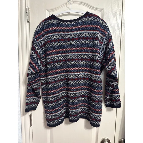 Vintage Fair Isle Sweater Cosby Retro Cabincore Cozy Grandmacore Shoulder‎ Pads - Image 3