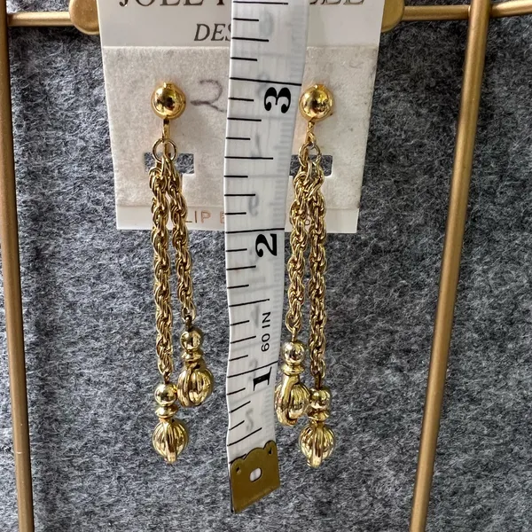 Vintage Joel Powell Designs Clip Earrings Gold - Image 3
