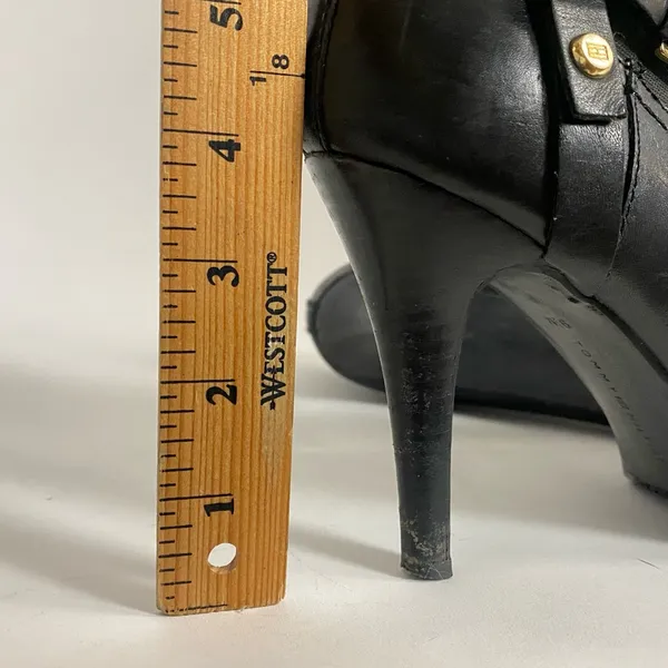 Tommy Hilfiger High Heels Boots Women’s size 9.5 Black Leather Buckle‎ - Image 12