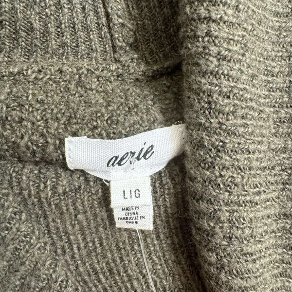 Aerie‎ Deep Olive Green Cozyup Waffle Knit Sweater Dress Large NWT - Image 3