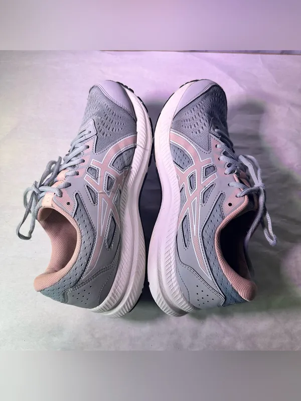 ASICS Women's Gray and Light Pink Athletic Running Shoe - Image 9