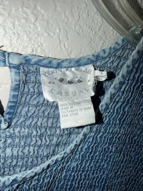 Vintage Jean dress Denim Jean Dress Jumper sleeveless cottagecore teacher - Image 4