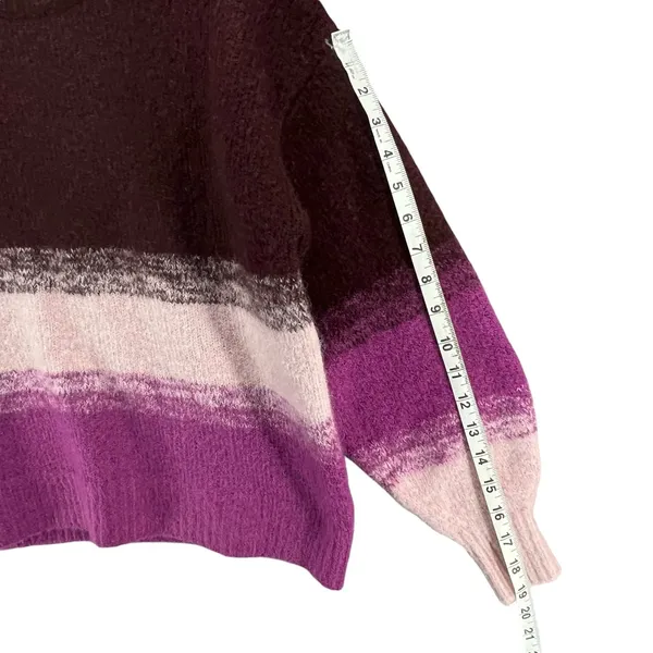 Ugg Alessa Soft Knit Sweater Womens XS Rosewood‎ Purple Stripe Wool Blend Cozy - Image 9