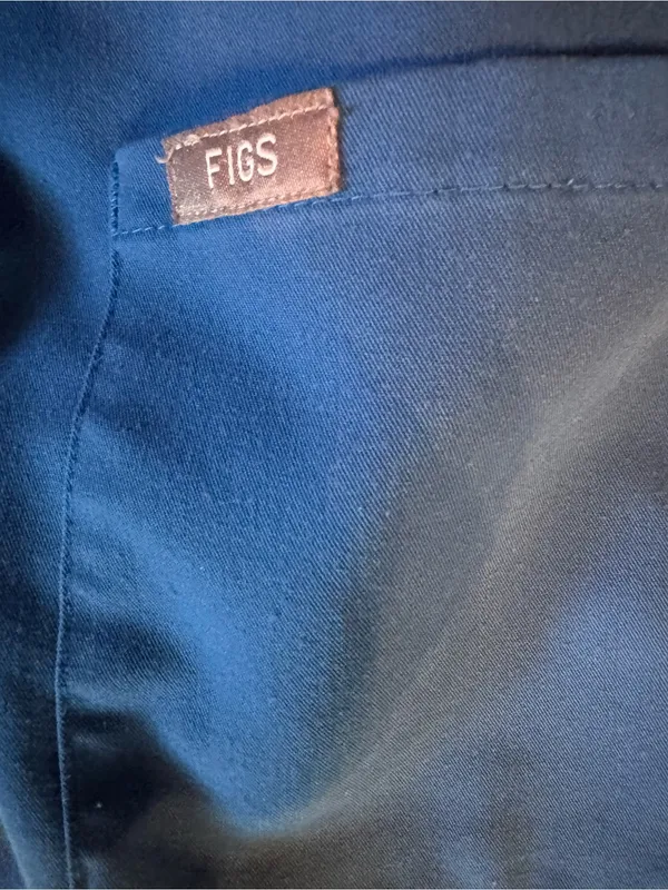 FIGS Technical Collection Scrub Set Royal Blue Size Large Jogger Top Combo - Image 4