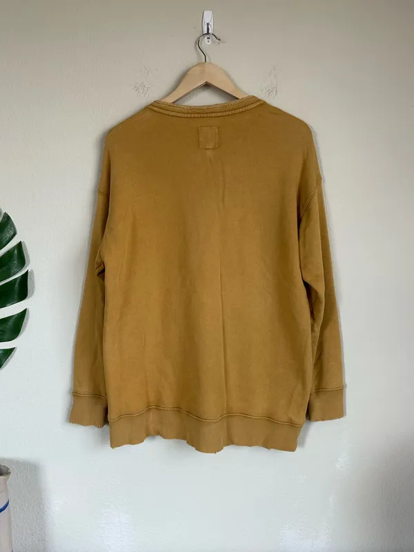 Aerie Lace Up Golden Mustard Relaxed Sweatshirt - Image 10