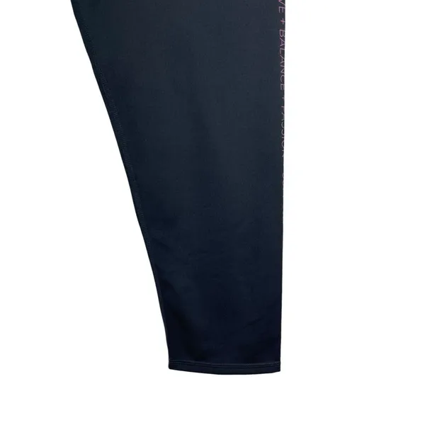 Fablectics Cropped Inspirational Wording Black Leggings XL - Image 7