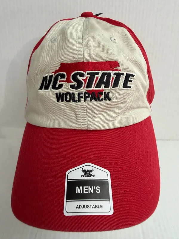 Fan Favorite NC State Wolfpack Two-Tone Red and Cream Baseball Cap - Image 2