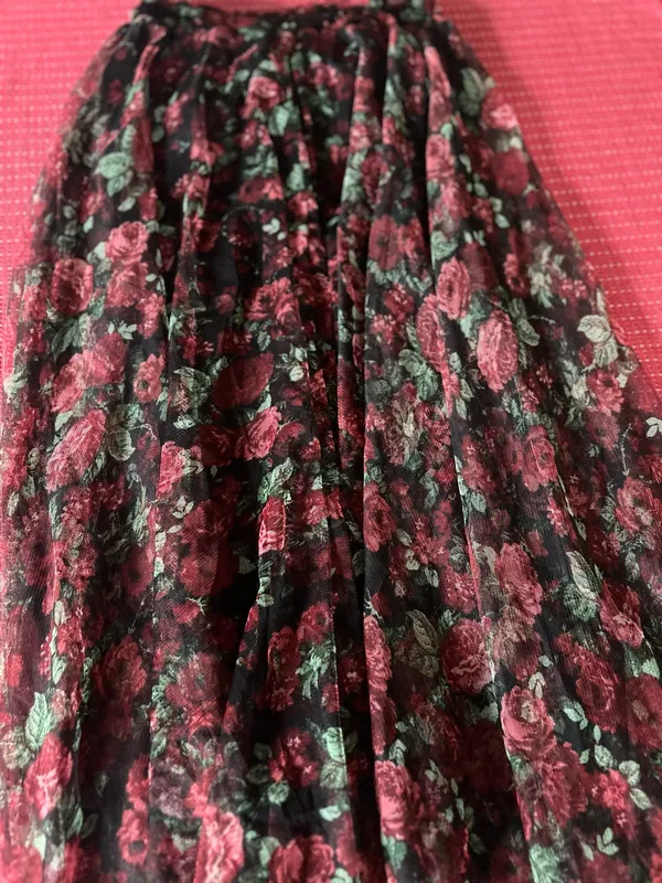 Stradivarius rose floral midi skirt - Image 3
