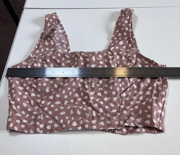 Thread & Supply Women Cropped Dot Tank Gold Rose sleeveless Size S - Image 4