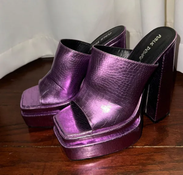 Heels Chunky Purple Size 5 - Image 2
