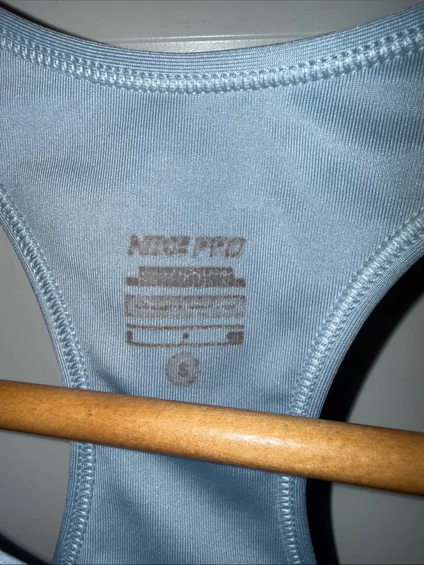 Nike Pale Blue Dri-FIT Racerback Sports Bra Small - Image 2