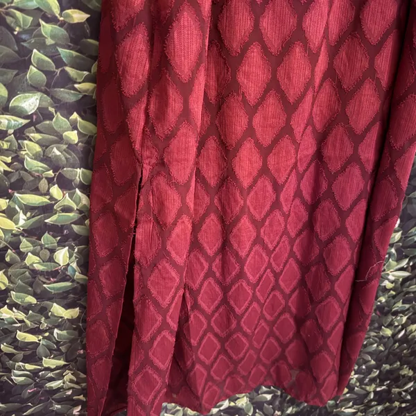BAND OF THE FREE Lila Burgundy Autumn Slit Midi Dress Sleeveless Boho Medium - Image 8