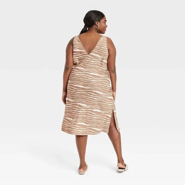 ✨A New Day Women's Slip Sz Small Dress Brown Zebra Striped✨ - Image 4